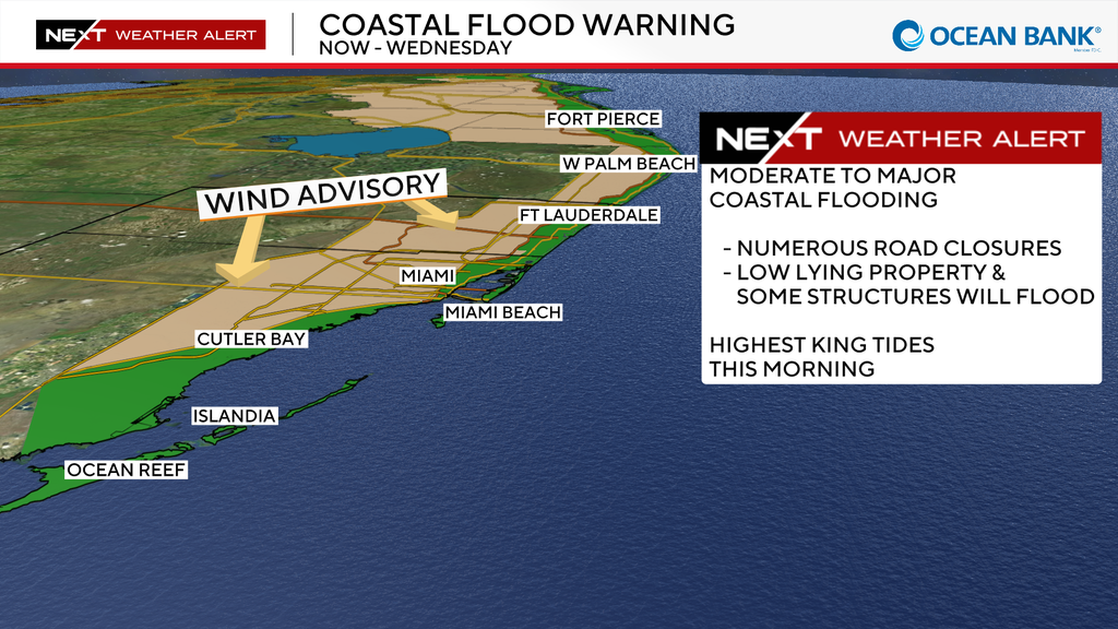 South Florida king tides peak Tuesday continuing risk of coastal flooding from Fort Lauderdale to Miami — Aventura Sports news