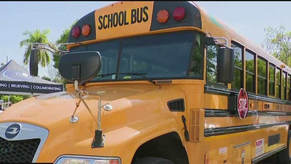 Miami-Dade school bus with camera system installed