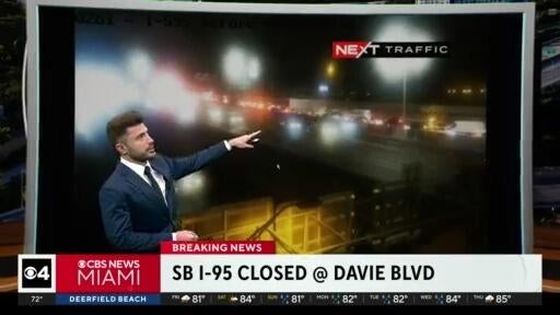 Southbound I-95 shut down near Fort Lauderdale after crash with reported injuries — CBS Miami, Aventura Community news