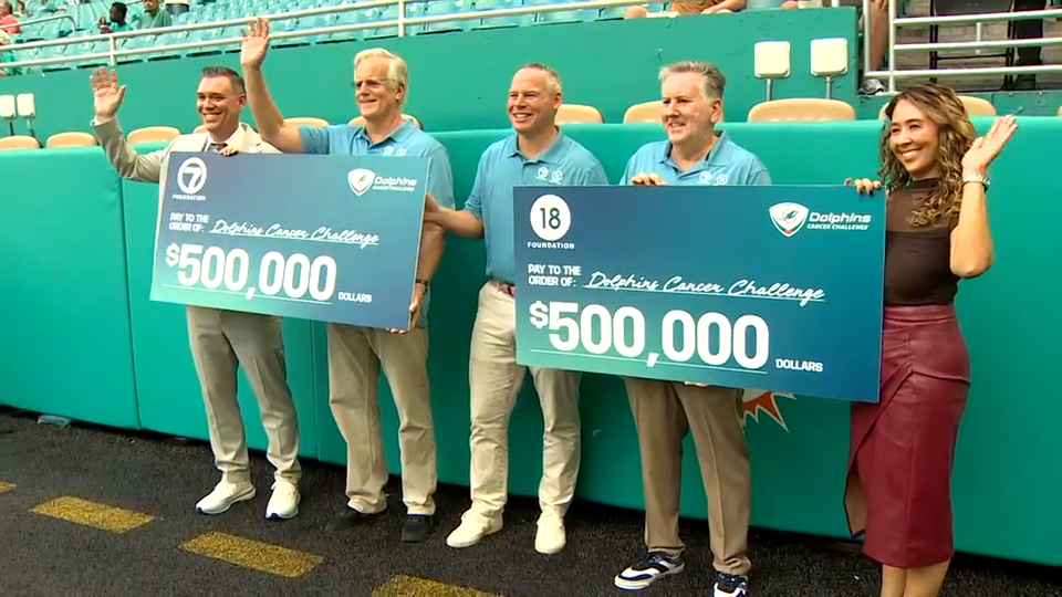Dolphins Cancer Challenge receives $1M contribution, hitting $100M milestone in research fundraising — WSVN 7 Miami-Dade, Aventura Health news